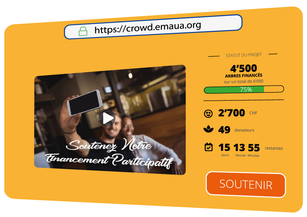 Example of a fundraiser started by a follower, to plant trees.